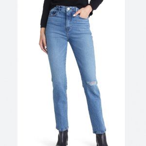 FRAME Le Sylvie High Waist Straight Leg Jeans In Lomina Rips
